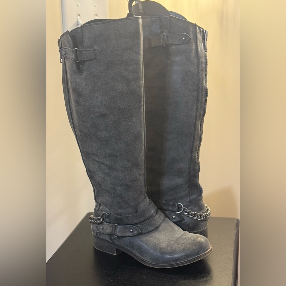 Madden Girl Blue/grey Heeled Boots